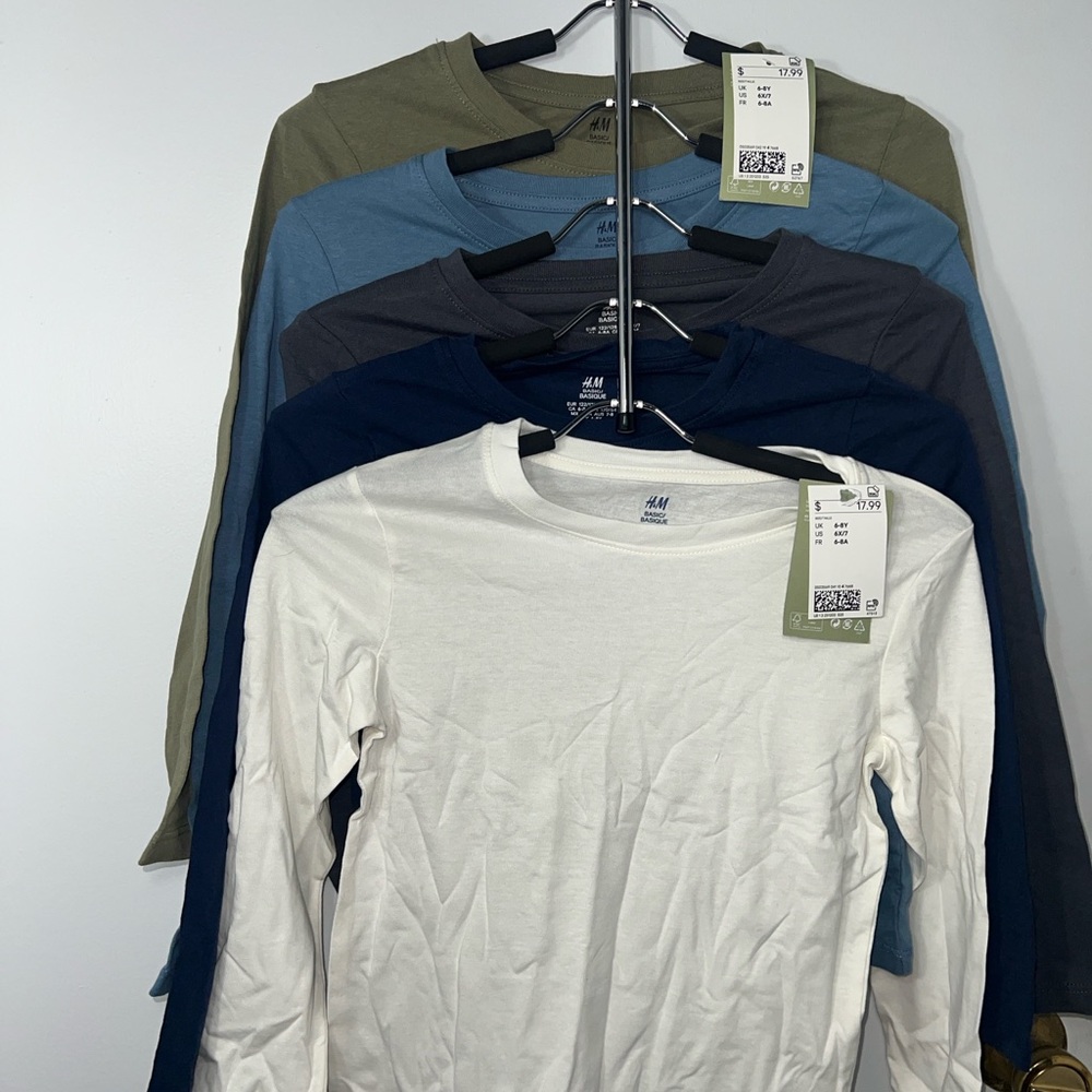 H&M kids 5 Pc. NWT long sleeve cotton Shirts